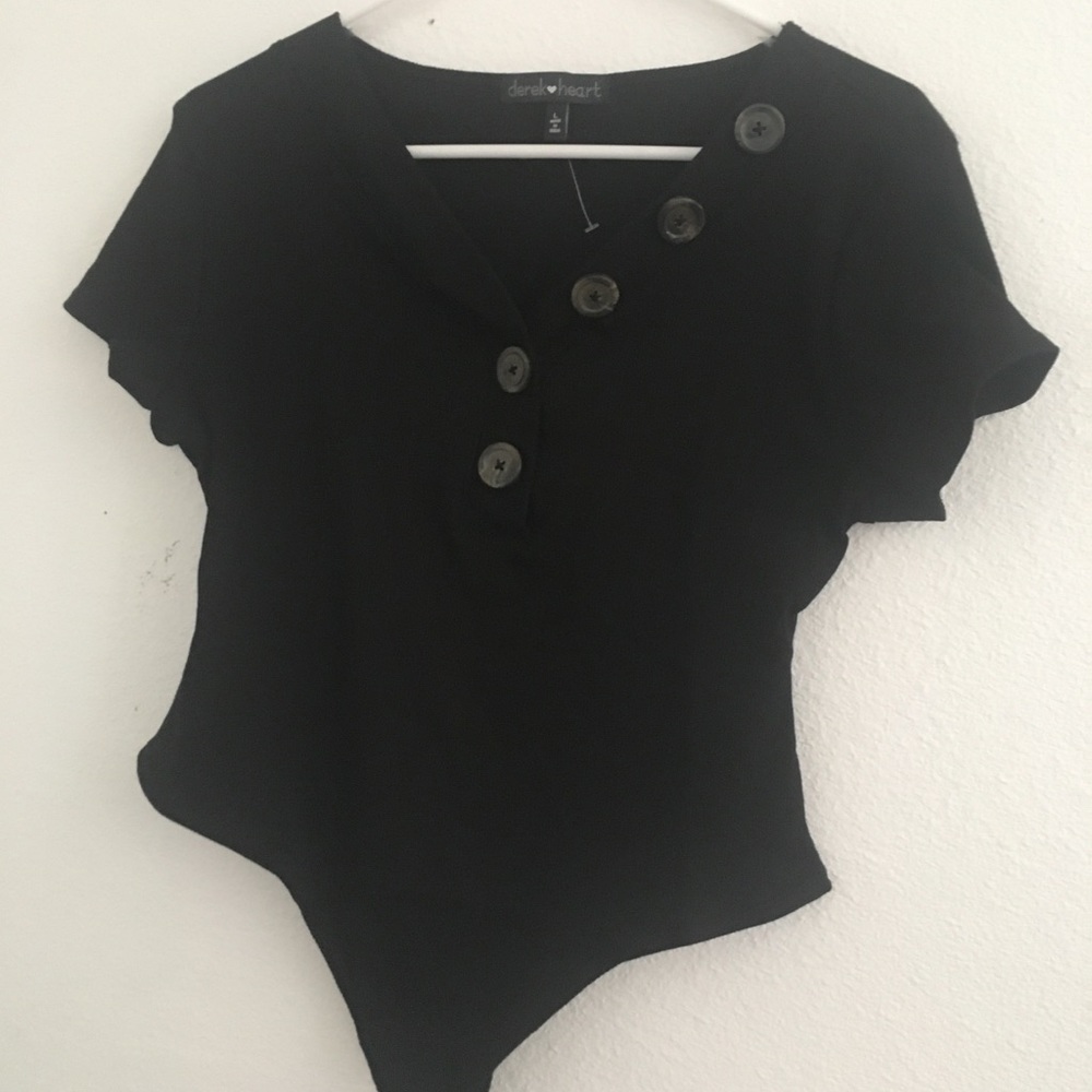 NWOT Derek Heart Black BodySuit L